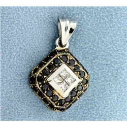 18K 1ct TW Black & White Diamond Pendant