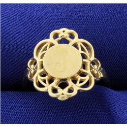 14K Yellow Gold "J" Monogram Ring