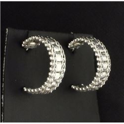 14K White Gold Hoop Earrings