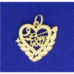 "I Love You" Heart Pendant or Charm