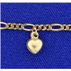 Image 2 : Figaro Chain Bracelet with 5 Dangling Hearts