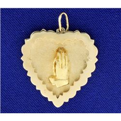 Heart Pendant with Praying Hands