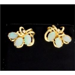 Opal & Diamond Earrings