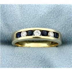 Sapphire & Diamond Band Ring