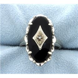 Onyx & Diamond Ring