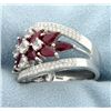 Image 2 : 18k Ruby, Diamond, and White Sapphire Fashion Ring