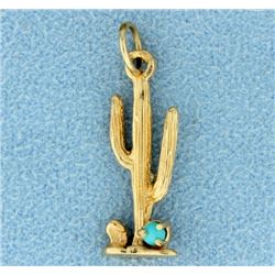 Cactus Pendant with Turquoise