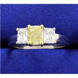 1.01 carat Fancy Yellow diamond ring