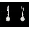 Image 1 : White Sapphire Pave Dangle Ball Earrings set in Sterling Silver