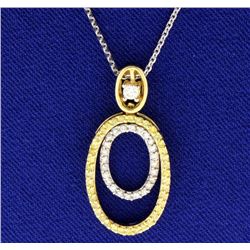 Fancy yellow and white 3/4 carat Micro Mini Diamond pendant