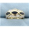 Image 1 : Sapphire & Diamond 14k Yellow Gold Ring
