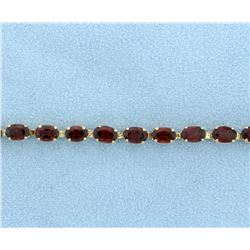 Garnet Bracelet with 10 carats of Gems in a Line