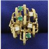 Image 1 : Emerald and Diamond Ring