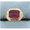 Image 1 : Vintage Ring with Synthetic Ruby