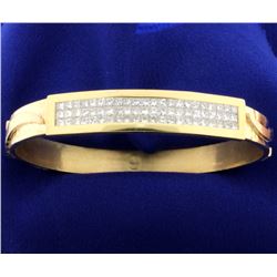 Custom Made 4ct Total Weight Diamond Bangle Bracelet