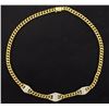 Image 1 : Italian Made 18K 15 1/2 Inch Diamond Link Necklace