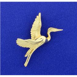14K Herring Bird Pendant