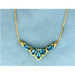 Diamond and Blue Topaz Necklace