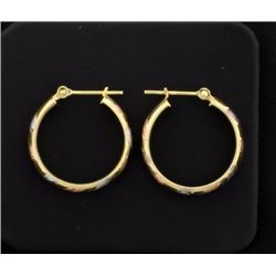 Rose, White, & Yellow Gold Hoop Earrings
