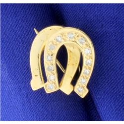 Antique Diamond Horseshoe Lapel Pin