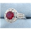 Image 2 : Sterling silver ring with Lab Ruby