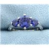 Image 1 : Sterling silver Ring with Lab Tanzanite