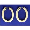 Image 1 : Large 14k Elongated Hoop Earrings