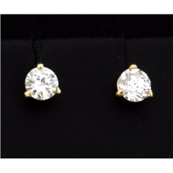 Diamond Stud Earrings in 14K Yellow Gold Martini Settings