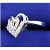 Image 2 : Diamond and Sterling Silver Heart Ring