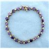 Image 1 : Amethyst and Diamond Heart Bracelet