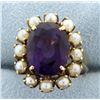 Image 1 : Vintage Amethyst & Seed Pearl Ring