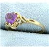 Image 2 : Heart Amethyst & Diamond Ring