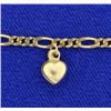 Image 2 : Figaro Chain Bracelet with 5 Dangling Hearts