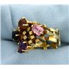 Image 2 : 18K Multi-Color Gemstone Ring