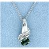 Image 1 : Tourmaline & Diamond pendant with chain