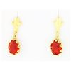 Image 1 : Brushed Gold earrings with Ruby Red stones