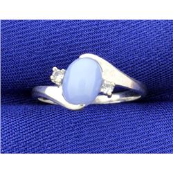 Star Sapphire & white Sapphire Ring