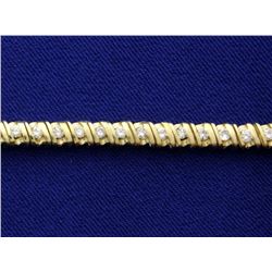 1.5 Carat Line Diamond 14k Bracelet