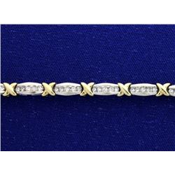 Diamond 1 Carat White & Yellow 10k Bracelet