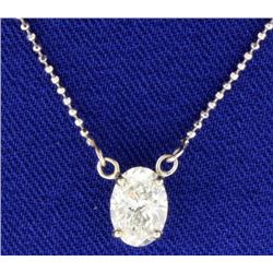 1.20 Carat Oval Diamond Solitaire Necklace