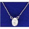 Image 1 : 1.20 Carat Oval Diamond Solitaire Necklace