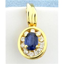 Diamond and Sapphire Enhancer in 14K Yellow Gold