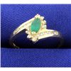 Image 1 : Emerald & Diamond 14K Ring