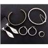 Image 1 : 5 piece Sterling Silver Suite of one Ring, two Earrings, Bangle bracelet and Cuff