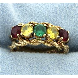 Multi-Color Gemstone Ring