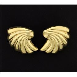 14K Yellow Gold Shell Earrings