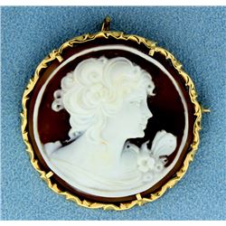 Signed Cameo Pendant/Pin