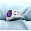 Image 2 : Vintage Style Amethyst Ring Mounted in Sterling Silver