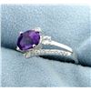 Image 2 : Modern Amethyst Gemstone Ring in Sterling Silver