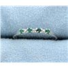 Image 1 : Emerald and Diamond Ring in Platinum over Sterling Silver